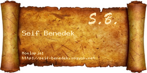 Seif Benedek névjegykártya