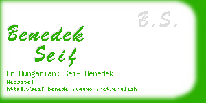 benedek seif business card